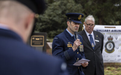 Unveiling of the new No.35SQN plaque at the RAAF Memorial Grove Canberra